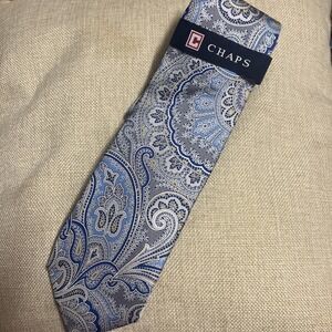 Chaps Mens Formal Blue Paisley Silk Necktie 56x3.25  NWT